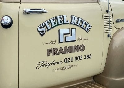 Steel Rite Framing Hand-Painted Signwriting