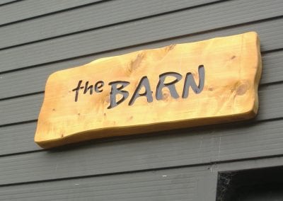 The Barn Timber Sign