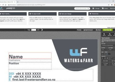 Waters & Farr Brand Demand Business Card Template